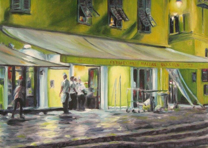 My Art Greeting Card featuring the painting Late Night Cleanup by Connie Schaertl