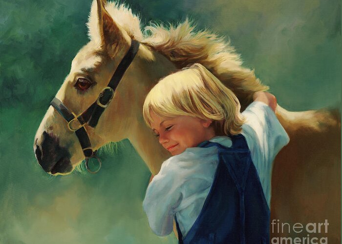 Horse Greeting Card featuring the painting Lauren's Pony by Laurie Snow Hein
