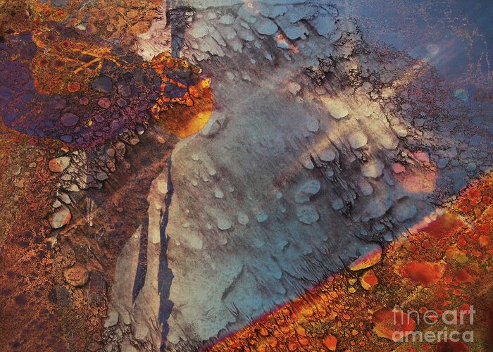 Lava Flow Greeting Card featuring the mixed media Lava Flow by Jacklyn Duryea Fraizer