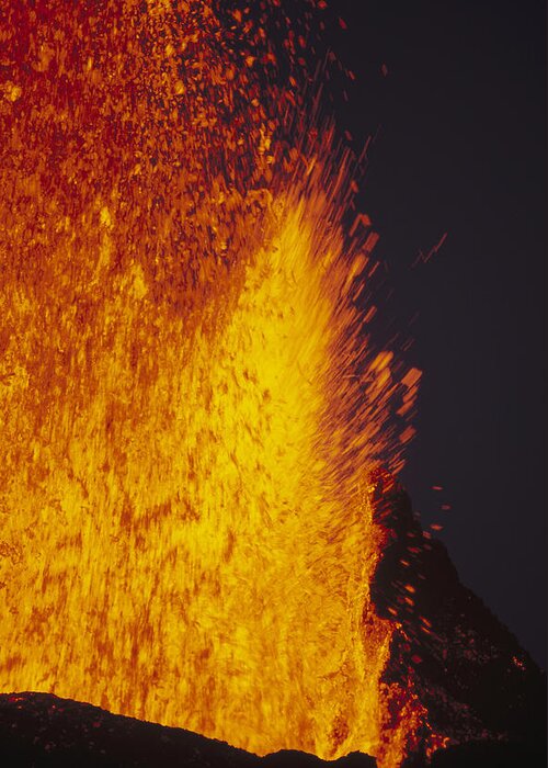Feb0514 Greeting Card featuring the photograph Lava Fountains Galapagos Islands by Tui De Roy