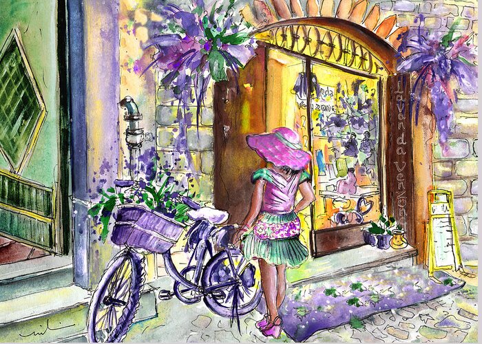 Travel Greeting Card featuring the painting Lavanda Di Venzone In Bergamo by Miki De Goodaboom