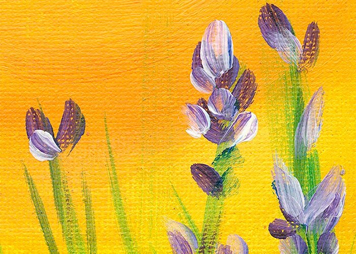 Lavender Greeting Card featuring the painting Lavender - Hanging Position 3 by Val Miller