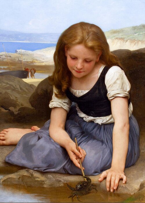 Le Crabe Greeting Card featuring the painting Le crabe by William-Adolphe Bouguereau
