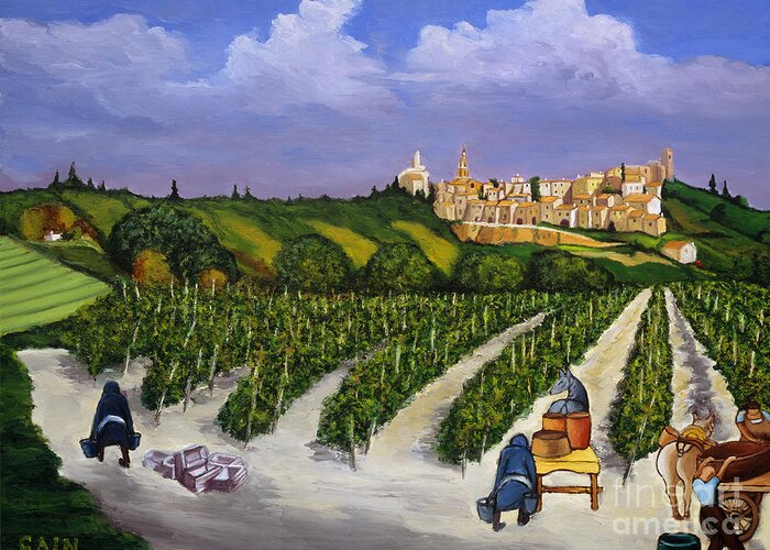 Mediterranean Art Greeting Card featuring the painting Le Provence by William Cain