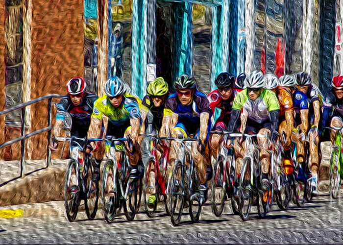 Cycling Greeting Card featuring the photograph Leader of the Pack by Vicki Pelham