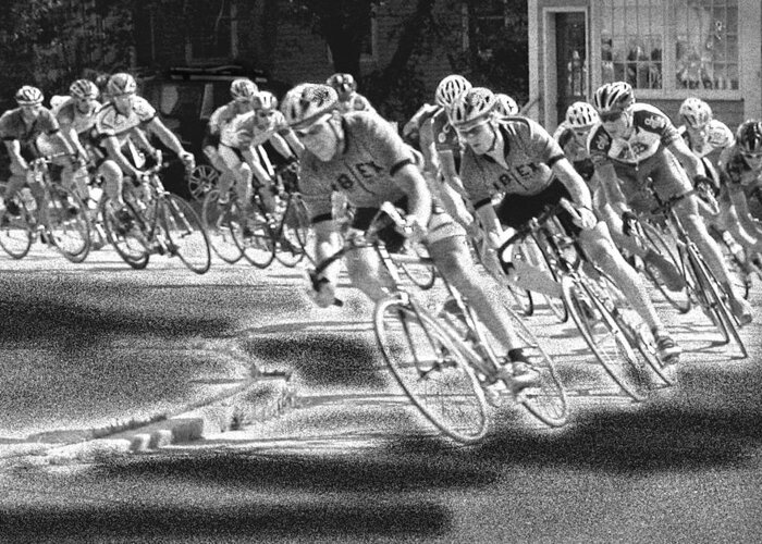 Bike Race Greeting Card featuring the photograph Leading the Pack by Paul Schreiber