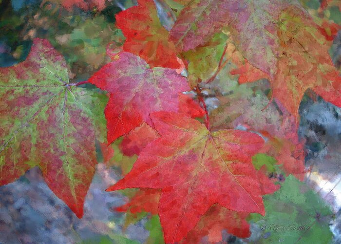 Autumn Greeting Card featuring the painting Leaves 2 by Roger Snyder