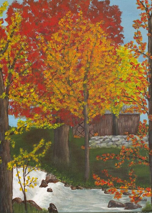 Autumn Leaves Greeting Card featuring the painting Leaves of Change by Cynthia Morgan