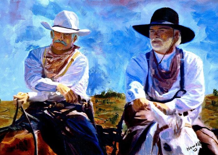 Lonesome Dove Greeting Card featuring the painting Leaving Lonesome Dove by Peter Nowell