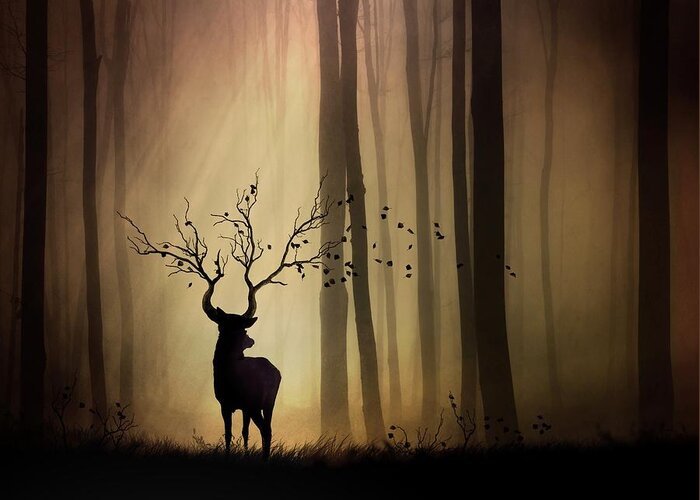 Forest Greeting Card featuring the photograph Legendes D'automne by Sebastien Del Grosso