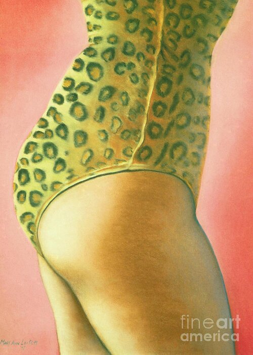 Feminine Greeting Card featuring the pastel Leopard Suit by Mary Ann Leitch