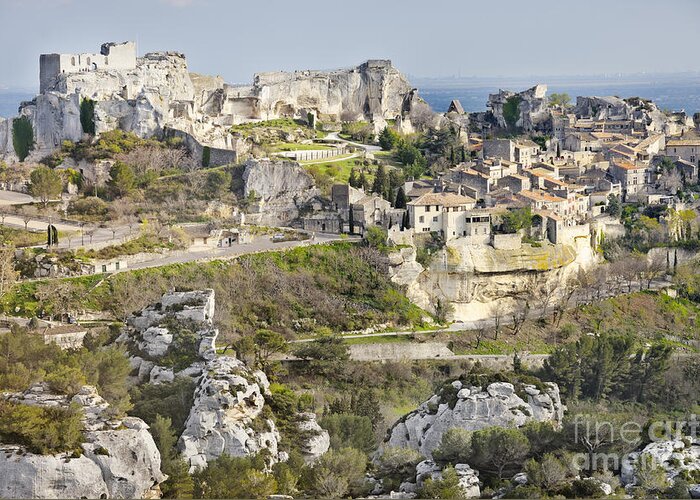 Chateau Greeting Card featuring the photograph Les-Baux-de-Provence by Jean Gill