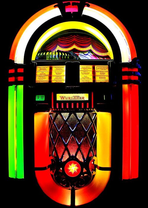Juke Box Greeting Card featuring the photograph Let's Rock by Benjamin Yeager