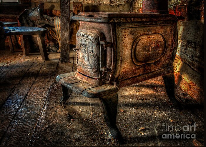 Stove Greeting Card featuring the photograph Liberty Wood Stove by Lois Bryan