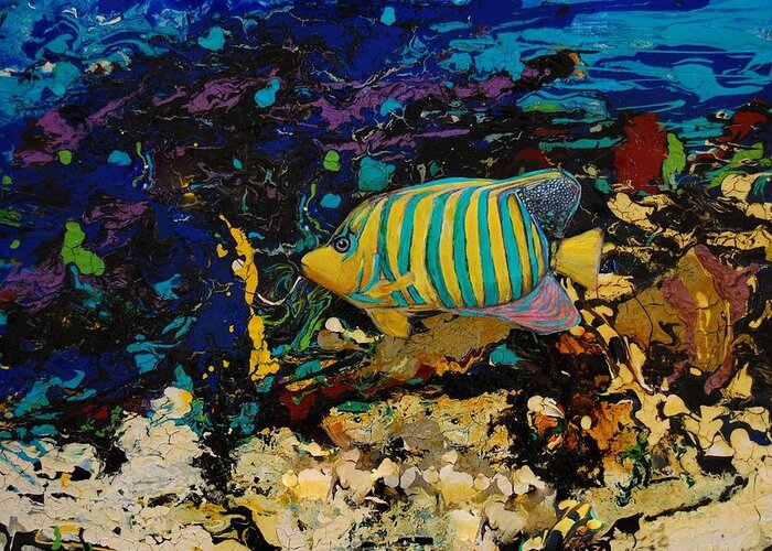 Fish Greeting Card featuring the painting Life Underwater by Jean Cormier