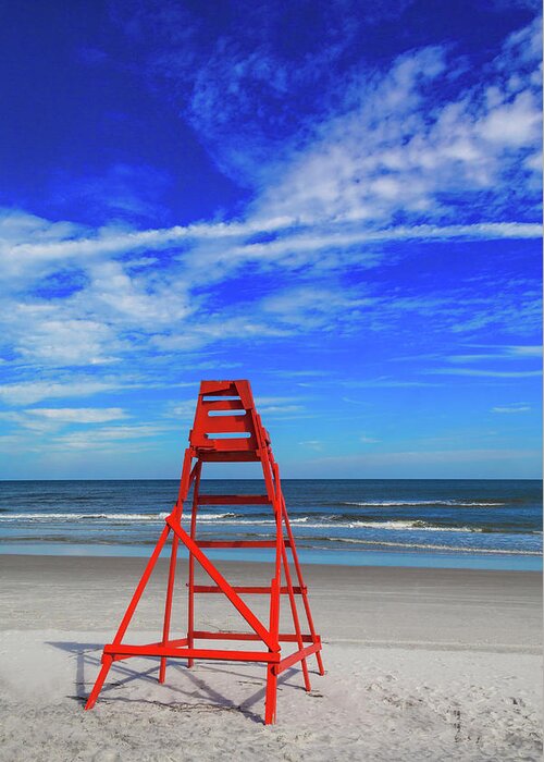 Shadow Greeting Card featuring the photograph Lifeguard Station, Jacksonville Beach by Diane Macdonald