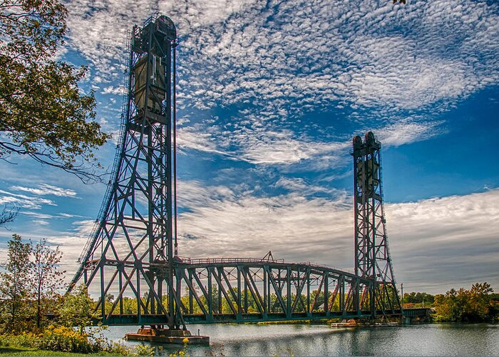 Guy Whiteley Photography Greeting Card featuring the photograph Lift Bridge 3D21789 by Guy Whiteley