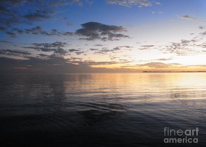 Dusk At The Gulf Of Mexico Greeting Card featuring the photograph Light And Darkness - Equilibrium by Agnieszka Ledwon
