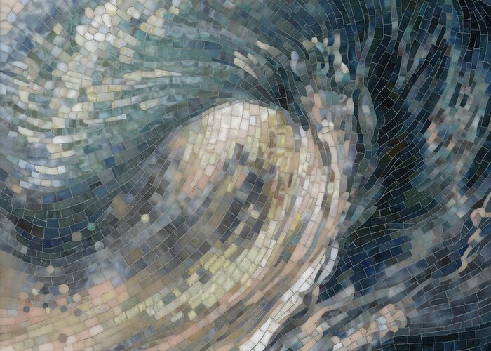 Glass Mosaic Greeting Card featuring the painting Light Wave by Mia Tavonatti