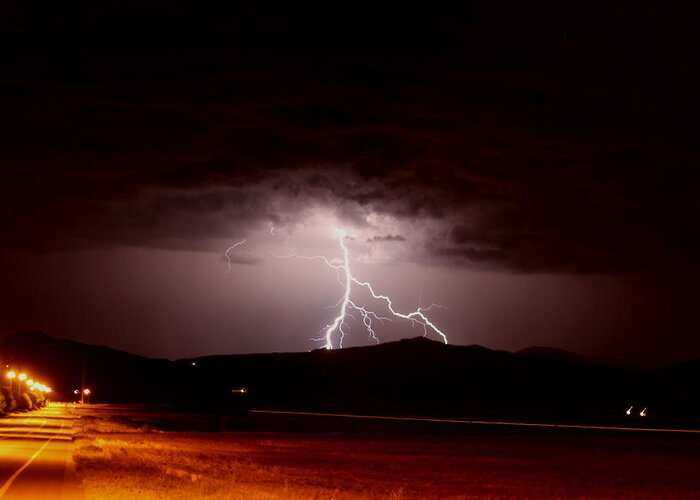 Lightning Greeting Card featuring the photograph Lightning Mountain by Trent Mallett