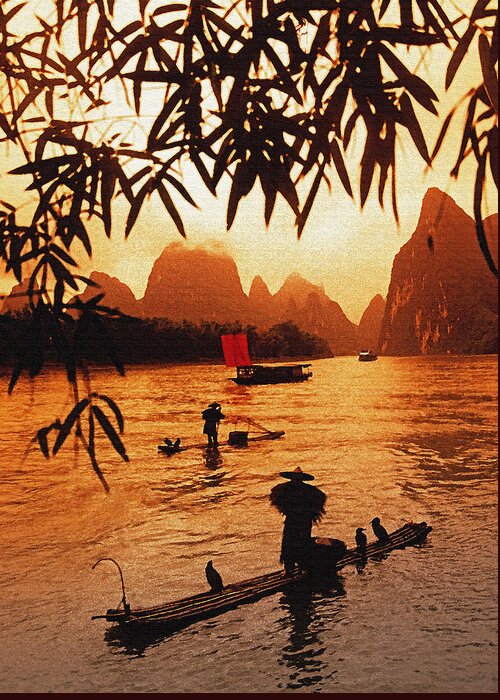 China Greeting Card featuring the photograph Lijiang bamboo by Dennis Cox