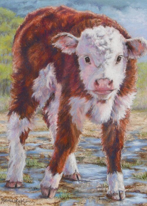 Animals Greeting Card featuring the painting Lil' Pearl by Denise Horne-Kaplan