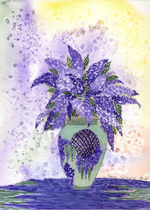 Lilics In A Vase Greeting Card featuring the painting Lilic Lady by Connie Valasco