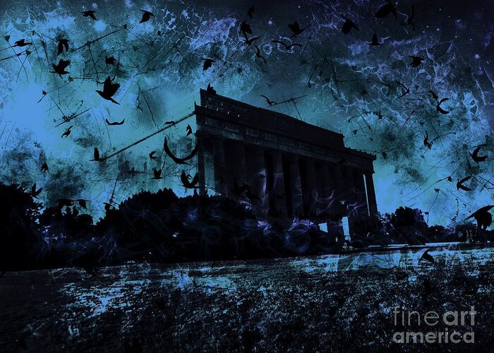 Lincoln Memorial Greeting Card featuring the digital art Lincoln Memorial by Marina McLain