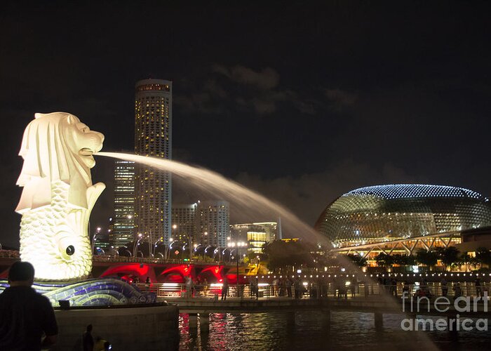 Asia Greeting Card featuring the photograph Lion City by Agnes Caruso