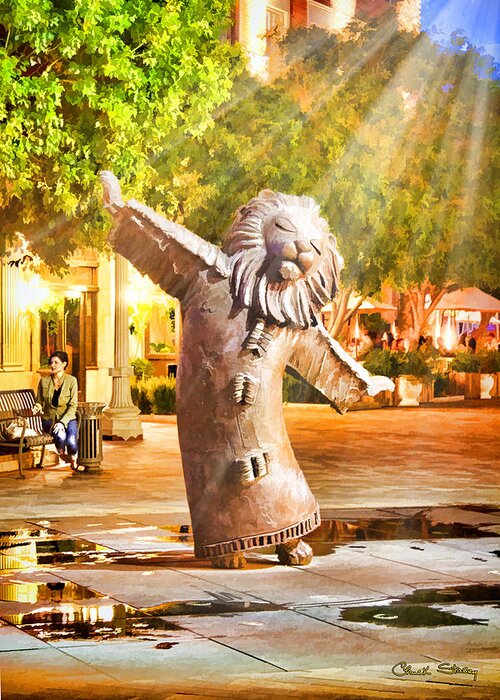 Staley Greeting Card featuring the photograph Lion Fountain by Chuck Staley
