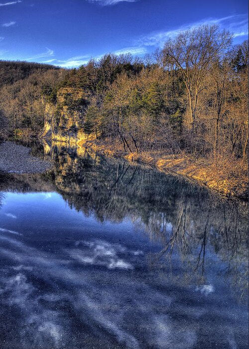 Water Reflection Greeting Card featuring the photograph Little Buffalo River at Parthenon by Michael Dougherty