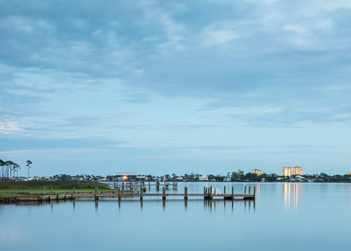 Panoramic Greeting Card featuring the photograph Little Lagoon Pano by W. Drew Senter, Longleaf Photography