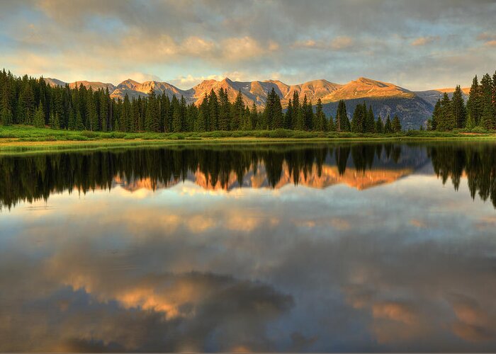 Little Molas Lake Greeting Card featuring the photograph Little Molas Lake at Sunset by Alan Vance Ley
