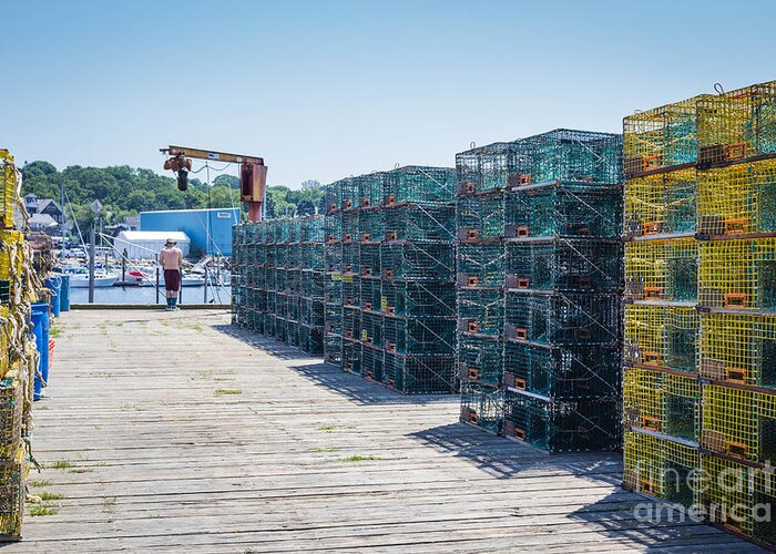 Lobster Traps Greeting Card featuring the photograph Lobster traps by George DeLisle