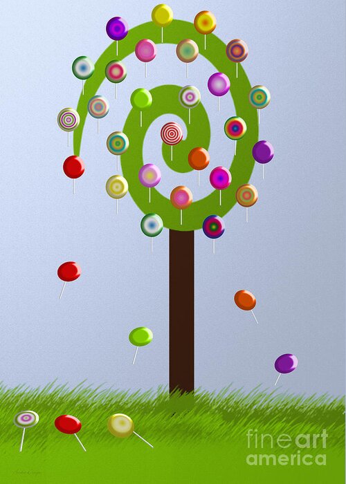 Andee Design Lolly Pop Greeting Card featuring the digital art Lolly Pop Tree by Andee Design