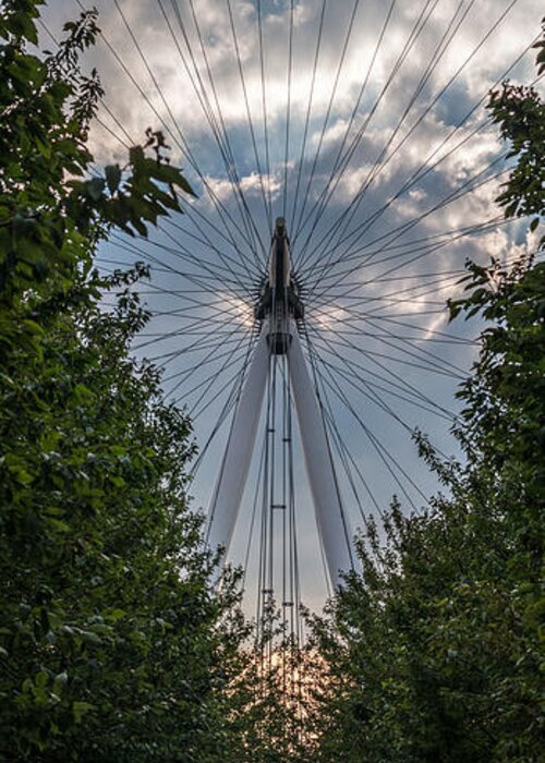 London Greeting Card featuring the photograph London Eye Vertical Panorama by Matt Malloy
