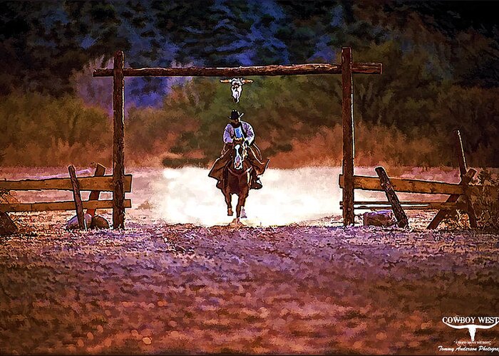Cowboy Greeting Card featuring the photograph Lone Rider by Tommy Anderson