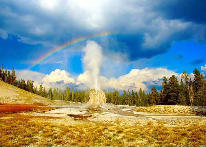 Lone Greeting Card featuring the photograph Lone Star Geyser by Tranquil Light Photography
