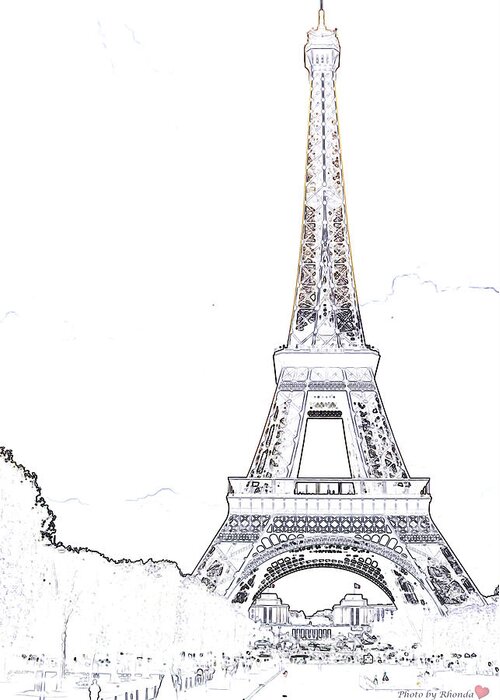 Eiffel Tower Greeting Card featuring the photograph Lonely by Rhonda McDougall