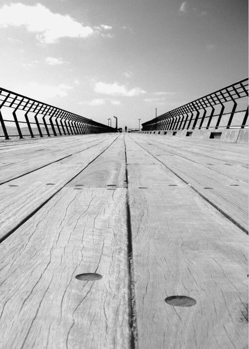 Pier Greeting Card featuring the photograph Lonely Vanishing Point by Anthony Davey