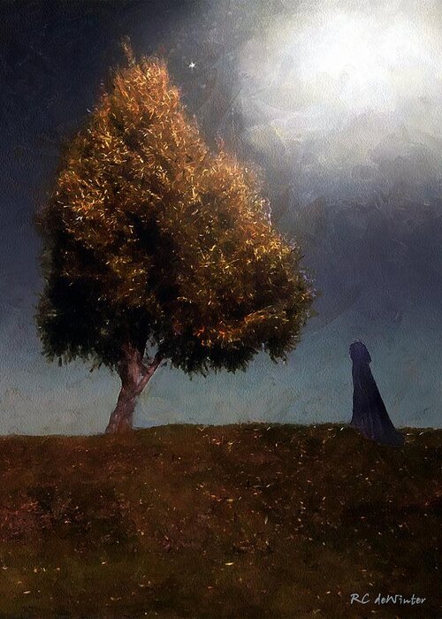 Tree Greeting Card featuring the painting Long Black Veil by RC DeWinter