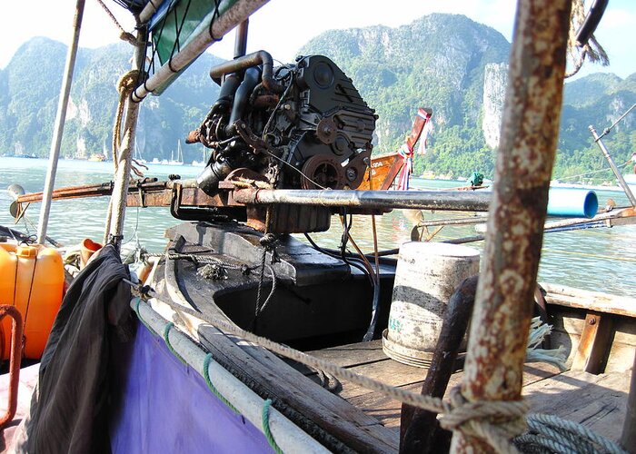 Phi Greeting Card featuring the photograph Long Boat Tour - Phi Phi Island - 01131 by DC Photographer