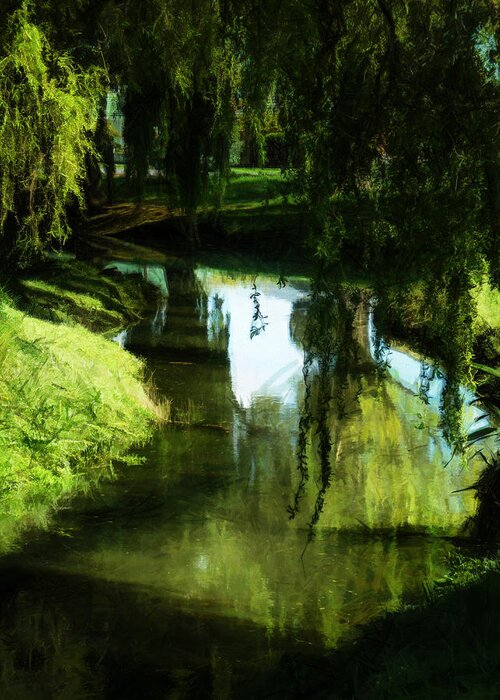Green Greeting Card featuring the photograph Looking Green and Serene by Steve Taylor