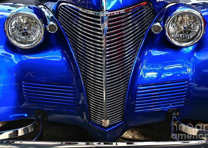 Chrome Greeting Card featuring the photograph 1930's Chevy Custom by Linda Bianic