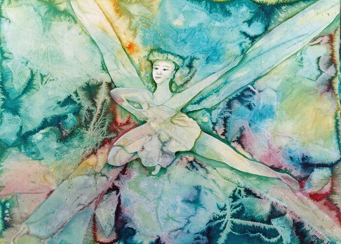 Fairy Greeting Card featuring the painting Lorelle by Mr Dill