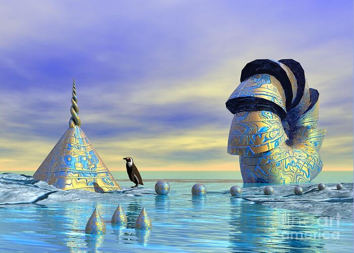Surrealism Greeting Card featuring the digital art Lost and found - Surrealism by Sipo Liimatainen