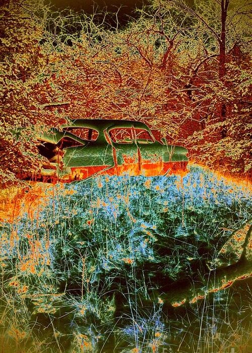 Car Greeting Card featuring the photograph Lost Car by Karen Newell