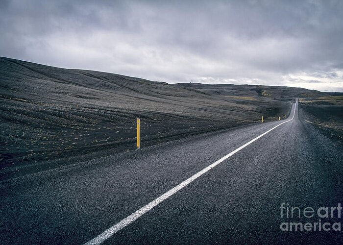 Landmannalaugar Greeting Card featuring the photograph Lost Highway by Evelina Kremsdorf