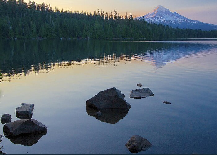 Landscape Greeting Card featuring the photograph Lost Lake Morning 81014C by Todd Kreuter