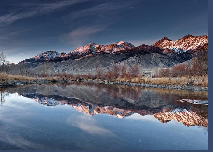 Idaho Scenics Greeting Card featuring the photograph Lost River Mountains Winter Reflection by Leland D Howard